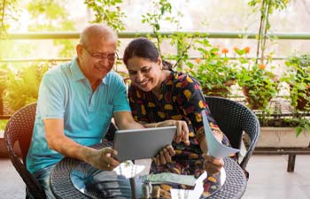 old man wife chilling the sitout